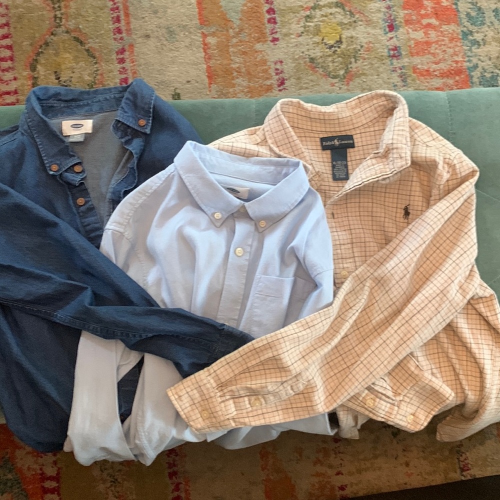 3 boys Xl long sleeve button ups